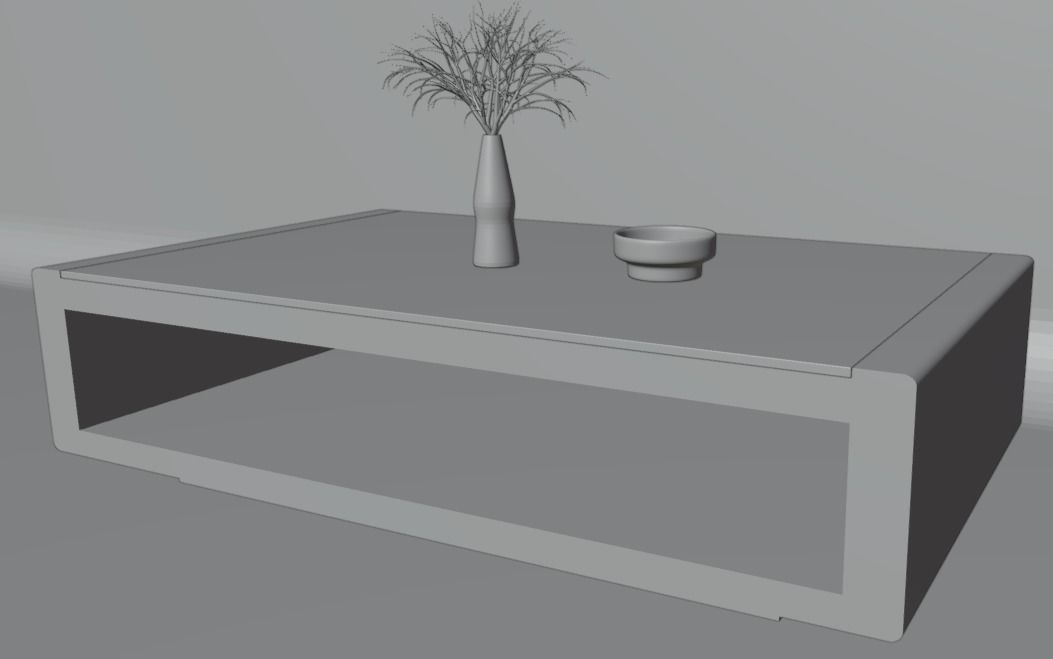 Coffee Table - livingroom Low-poly 3D model_3