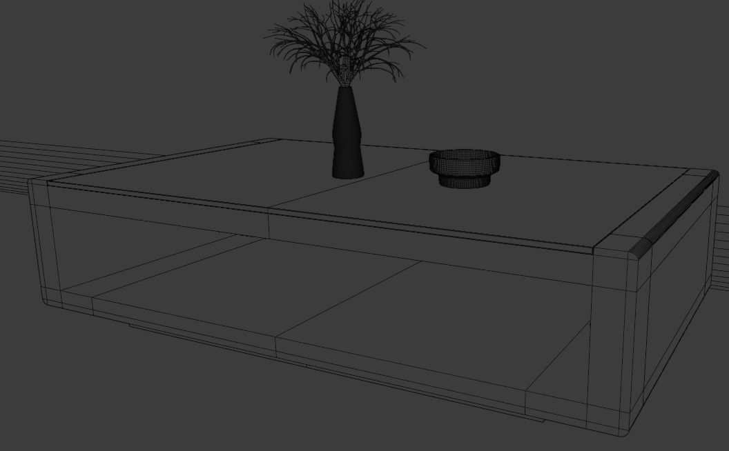 Coffee Table - livingroom Low-poly 3D model_4