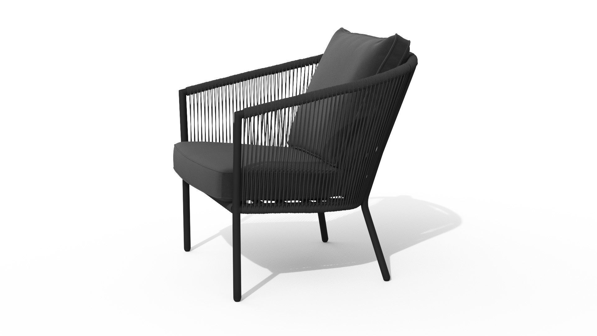 Corda Slate Gray Lounge Chair Low-poly 3D model_29