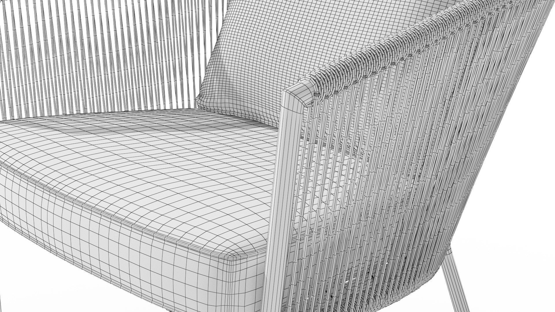 Corda Slate Gray Lounge Chair Low-poly 3D model_13