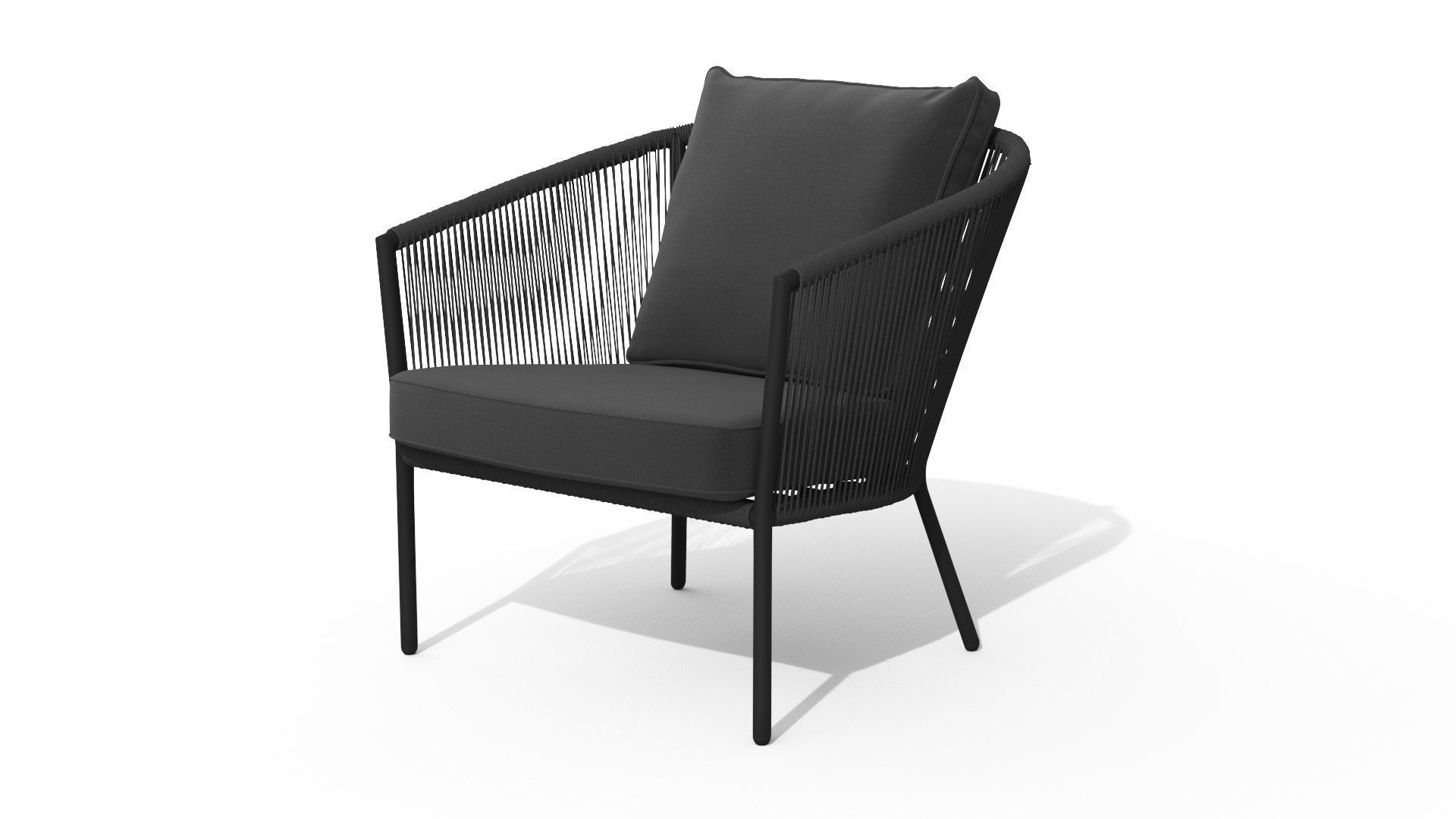 Corda Slate Gray Lounge Chair Low-poly 3D model_30
