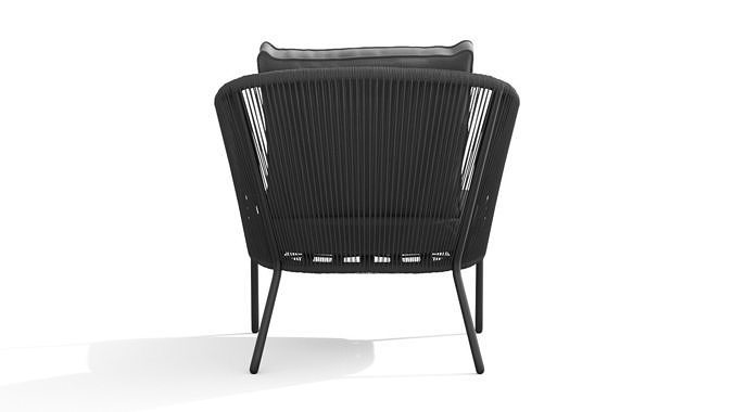 Corda Slate Gray Lounge Chair Low-poly 3D model 5