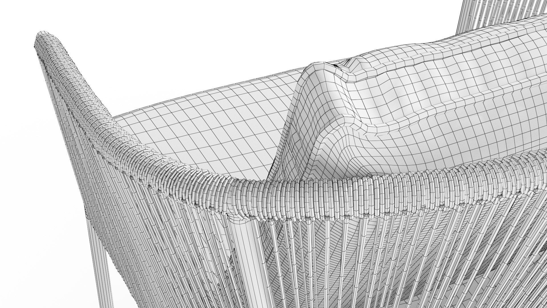 Corda Slate Gray Lounge Chair Low-poly 3D model_14