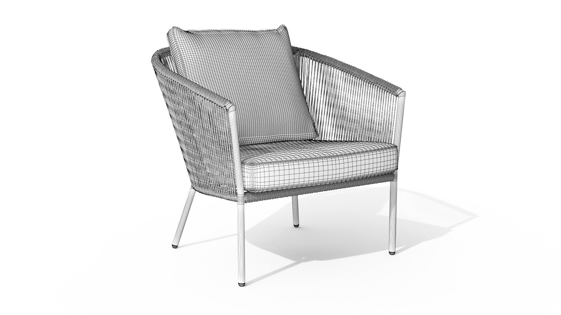 Corda Slate Gray Lounge Chair Low-poly 3D model_18