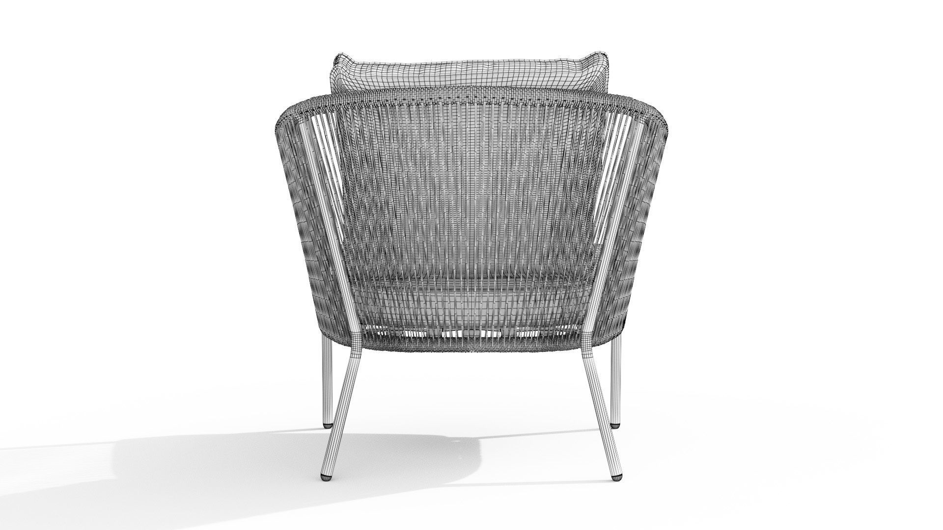 Corda Slate Gray Lounge Chair Low-poly 3D model_15