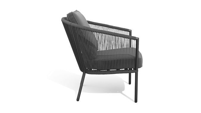 Corda Slate Gray Lounge Chair Low-poly 3D model 4