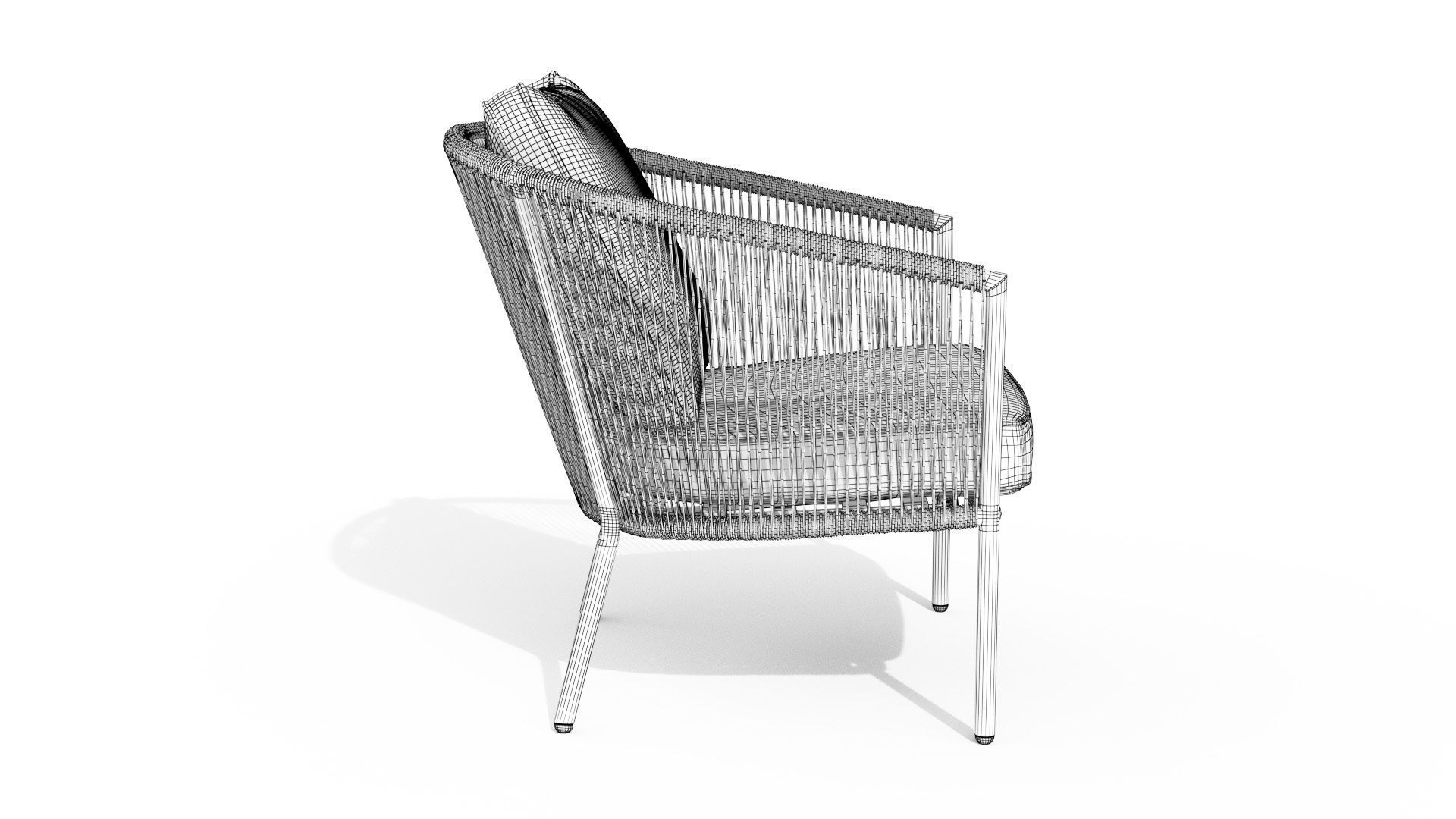 Corda Slate Gray Lounge Chair Low-poly 3D model_16
