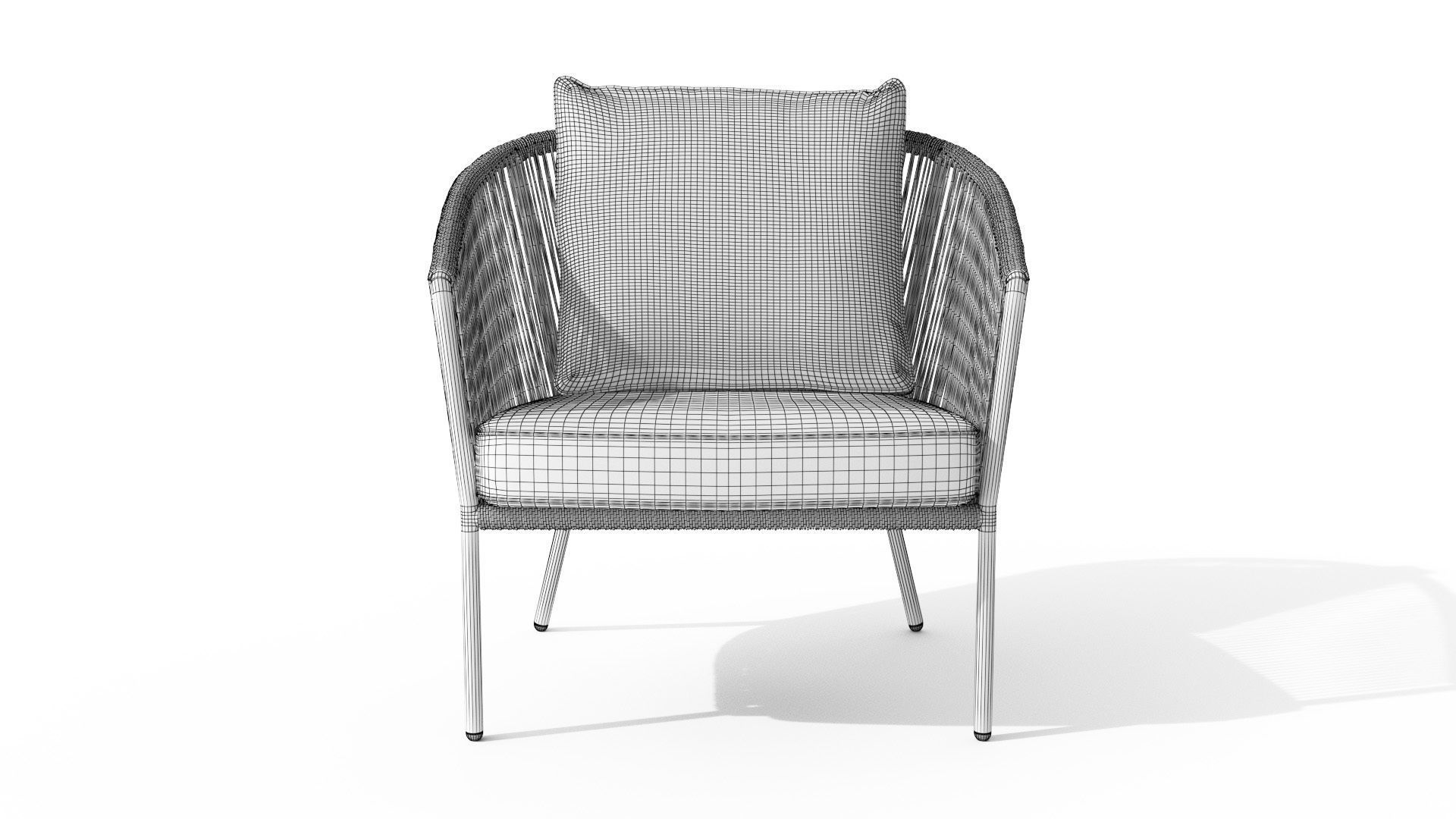 Corda Slate Gray Lounge Chair Low-poly 3D model_17