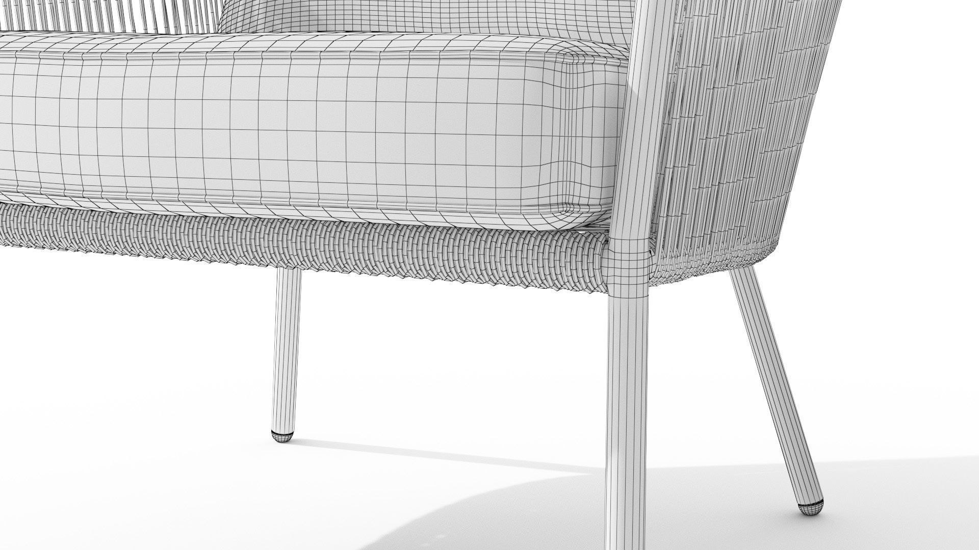 Corda Slate Gray Lounge Chair Low-poly 3D model_12