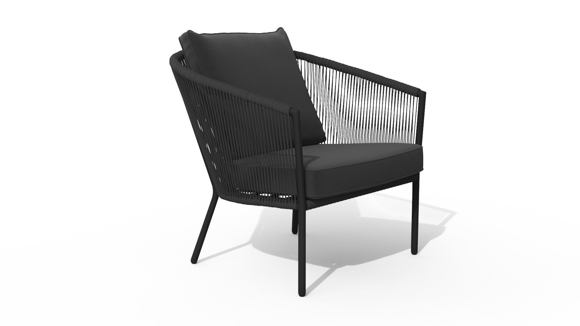 Corda Slate Gray Lounge Chair Low-poly 3D model_33
