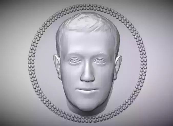 Mark Zuckerberg medallion pendant 3D printing ready stl obj 3D print model