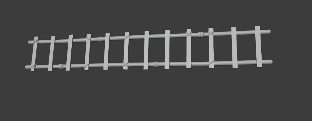 Ladder wooden 3D model_3