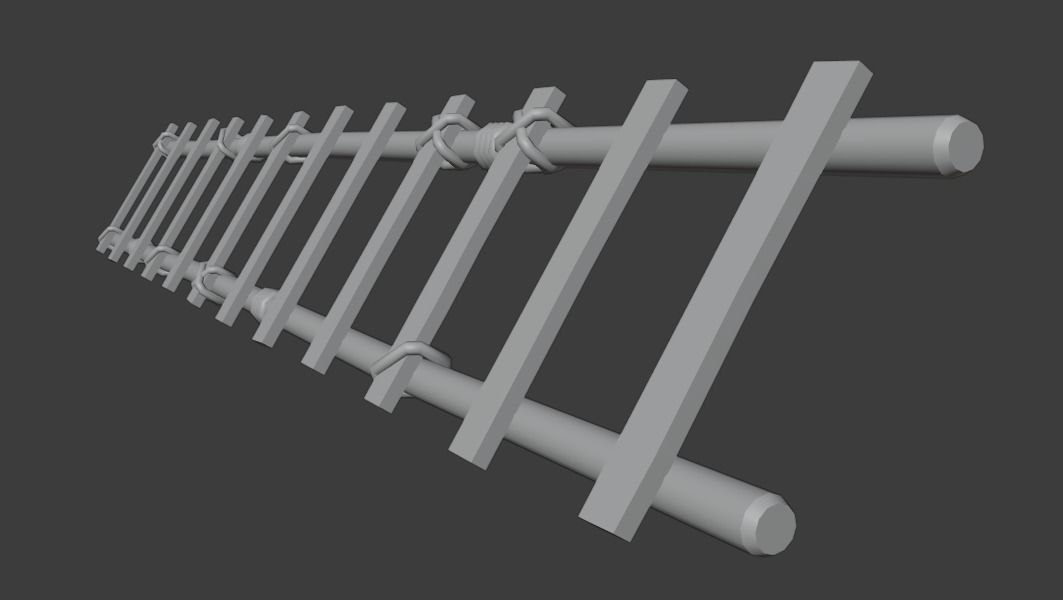 Ladder wooden 3D model_4