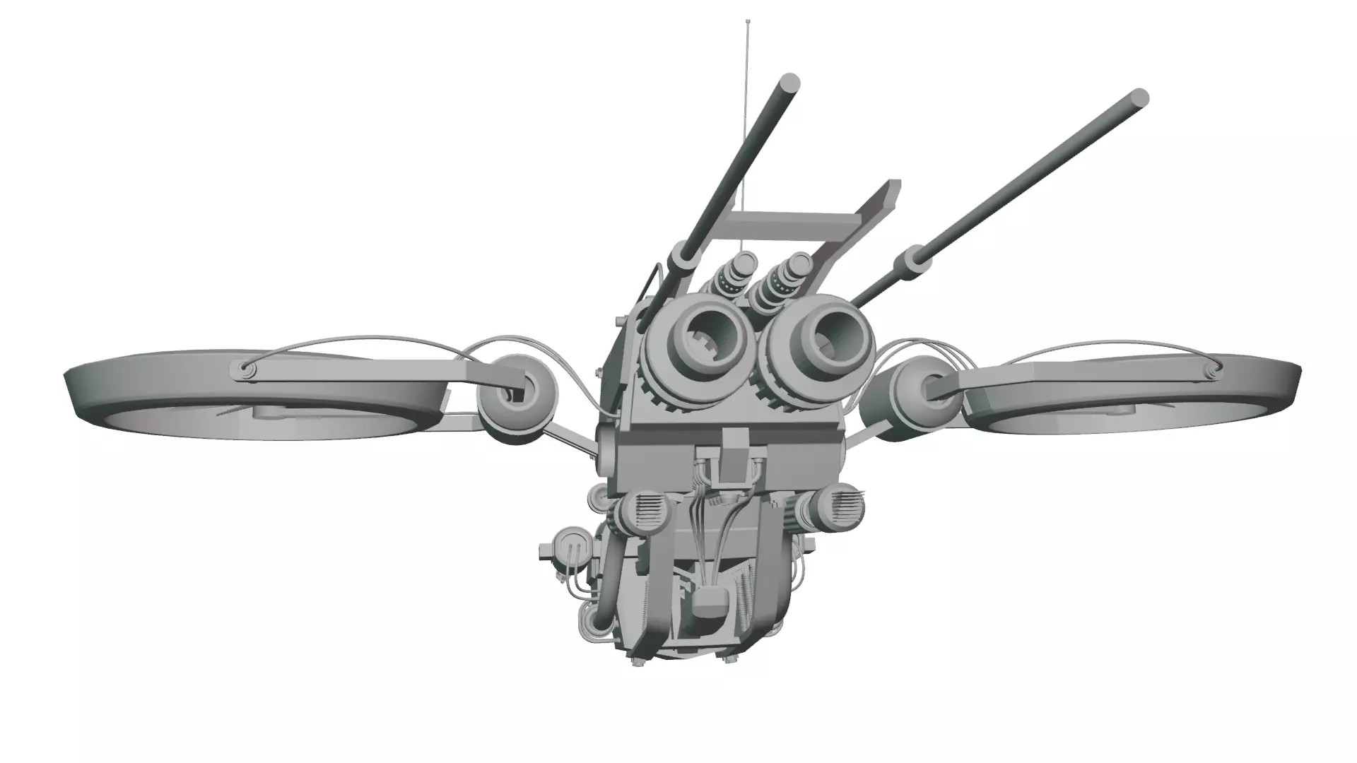 Drone robot with two wings Free 3D model_0