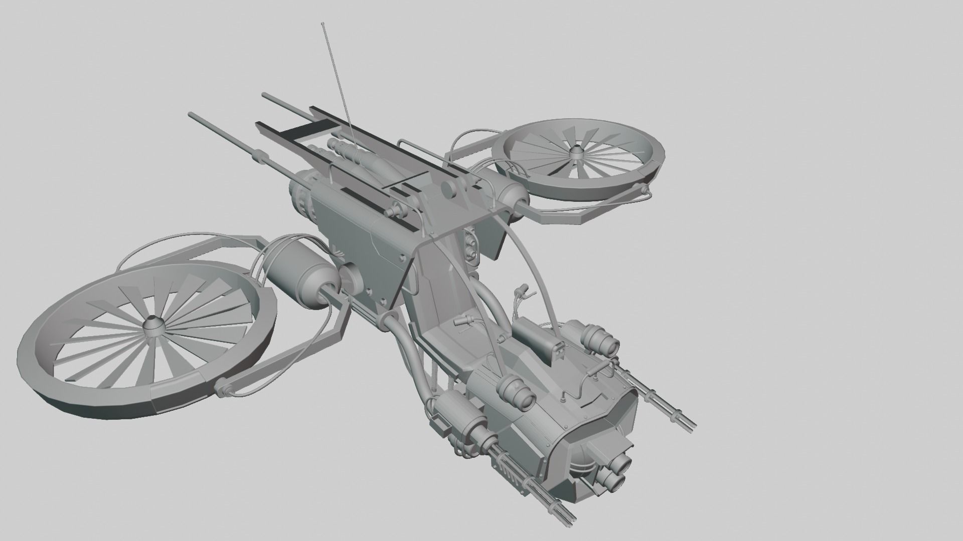 Drone robot with two wings Free 3D model_2