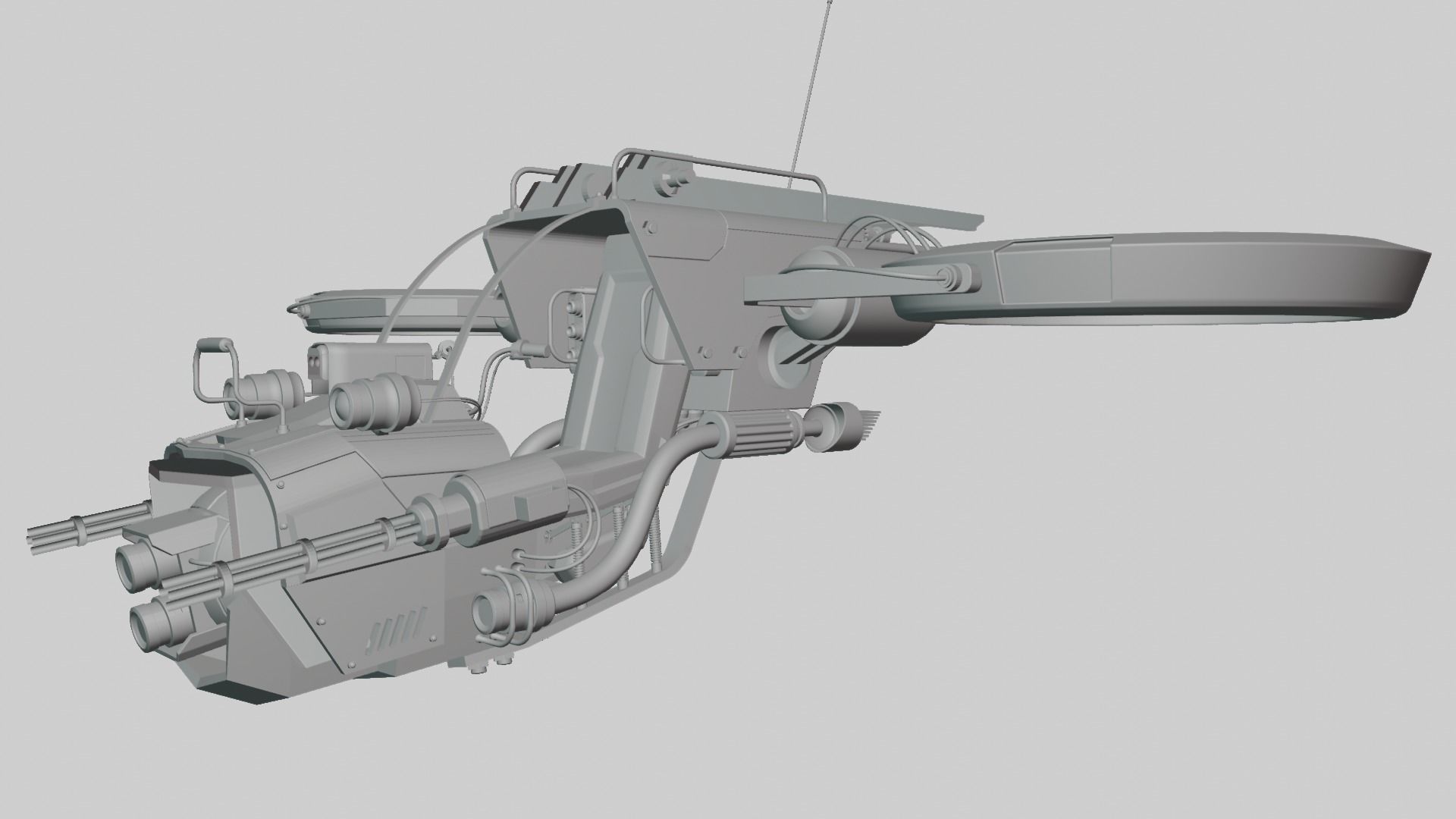 Drone robot with two wings Free 3D model_3