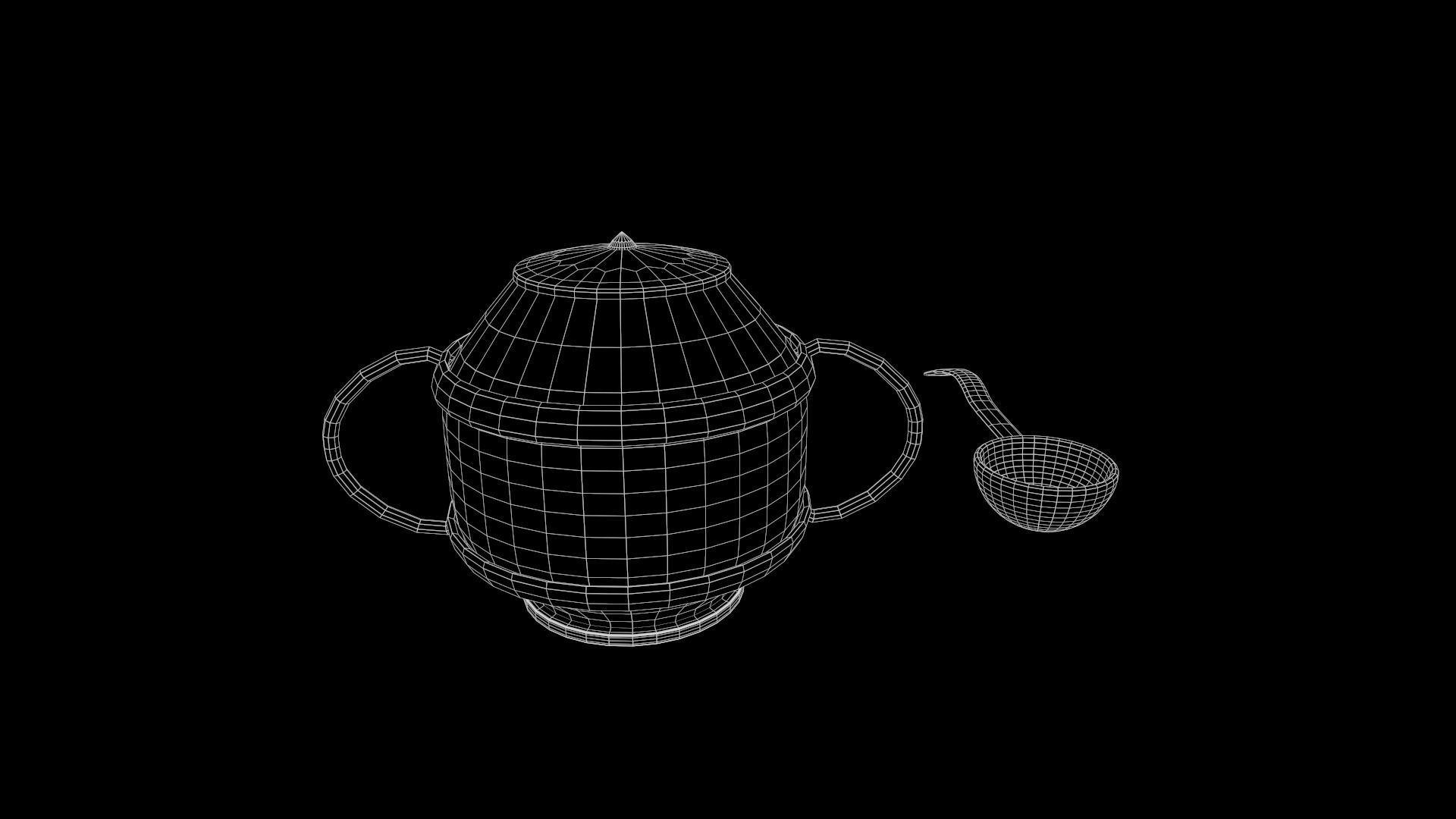 Medieval Teapot and Ladle Game Ready Low Poly 3D Model Low-poly 3D model_6