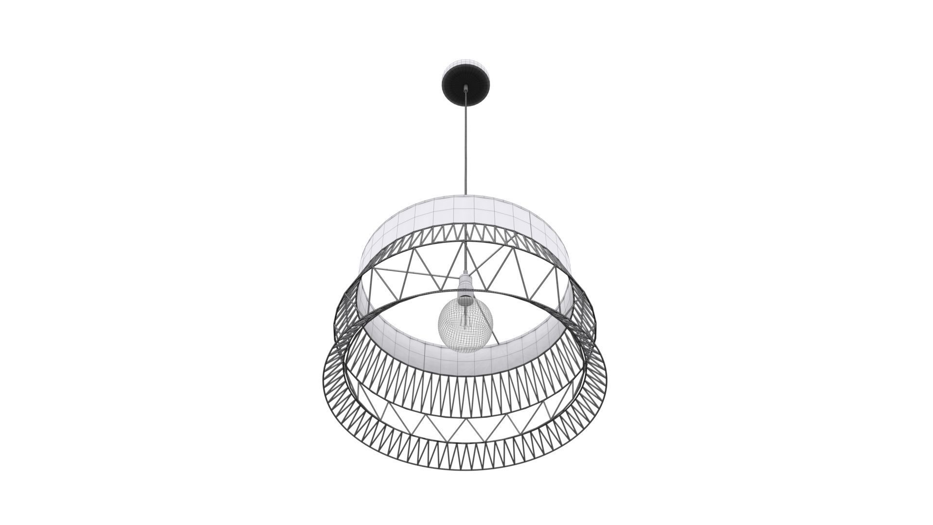 Ceiling Lamp - Industrial style 3D model_8