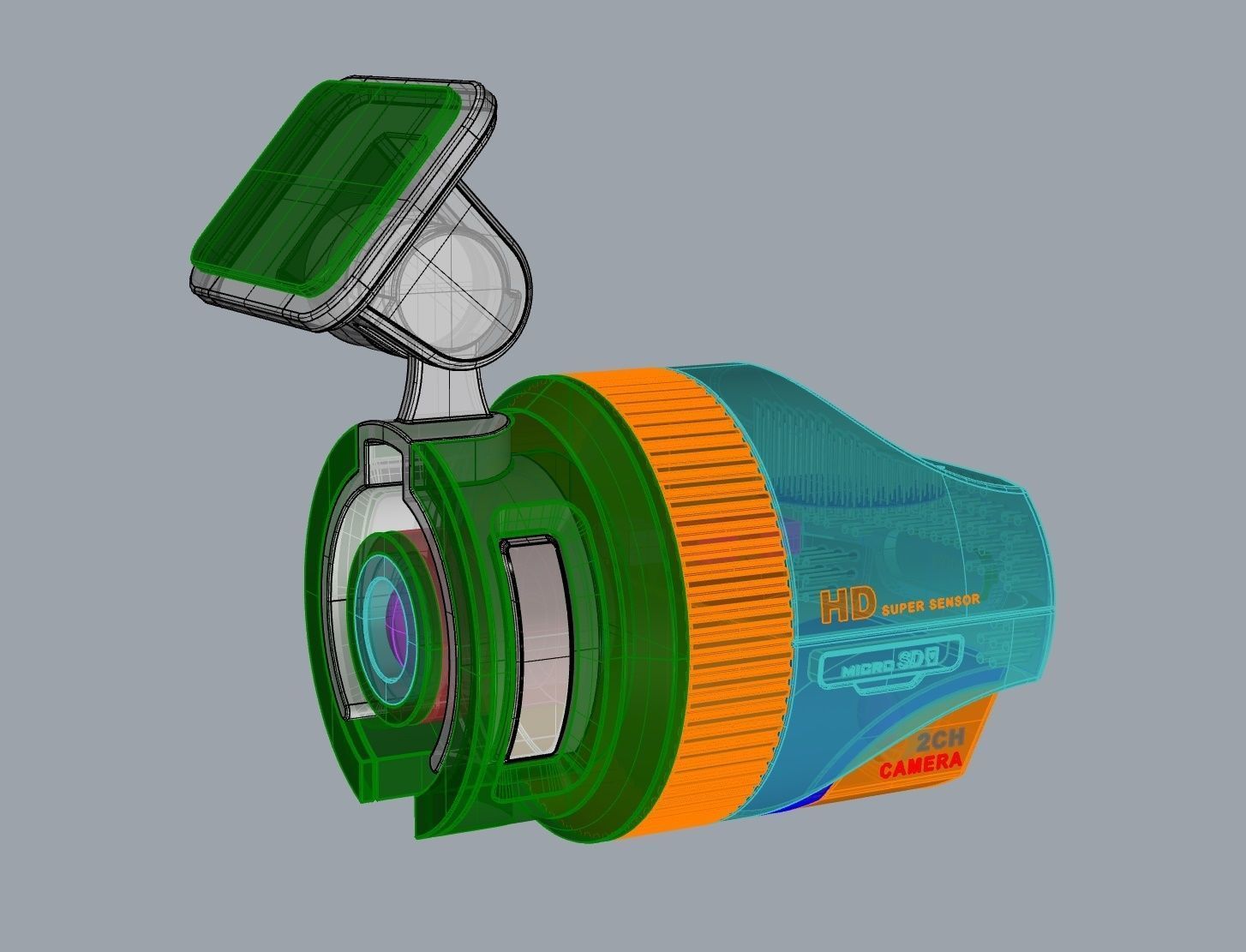 Vehicle black box design 3D modeling source 3D print model_5