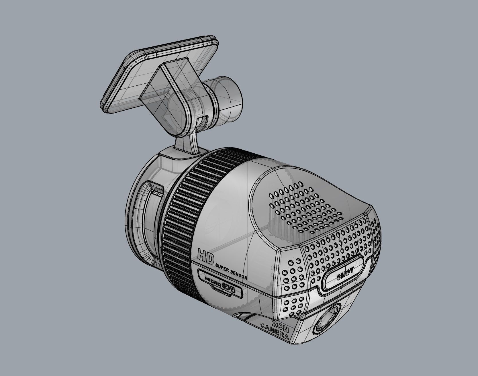 Vehicle black box design 3D modeling source 3D print model_4