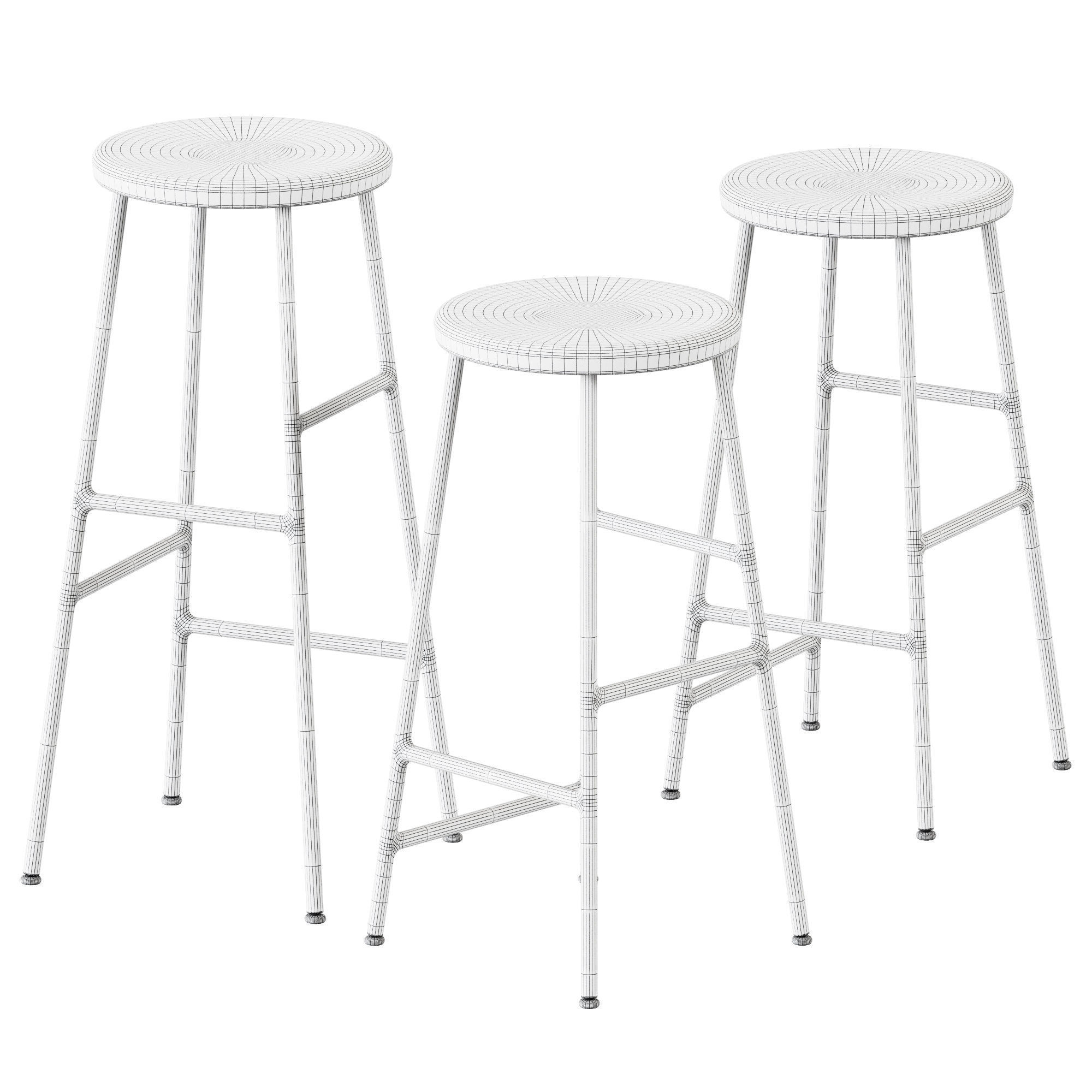 Cornet Bar Stool by Hay 3D model_1