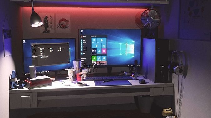 Japanese Internet Cafe 3D model