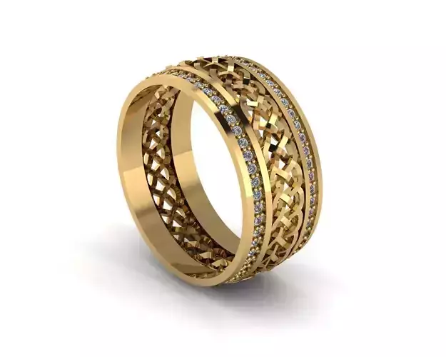 3 banded woman  ring 3D print model