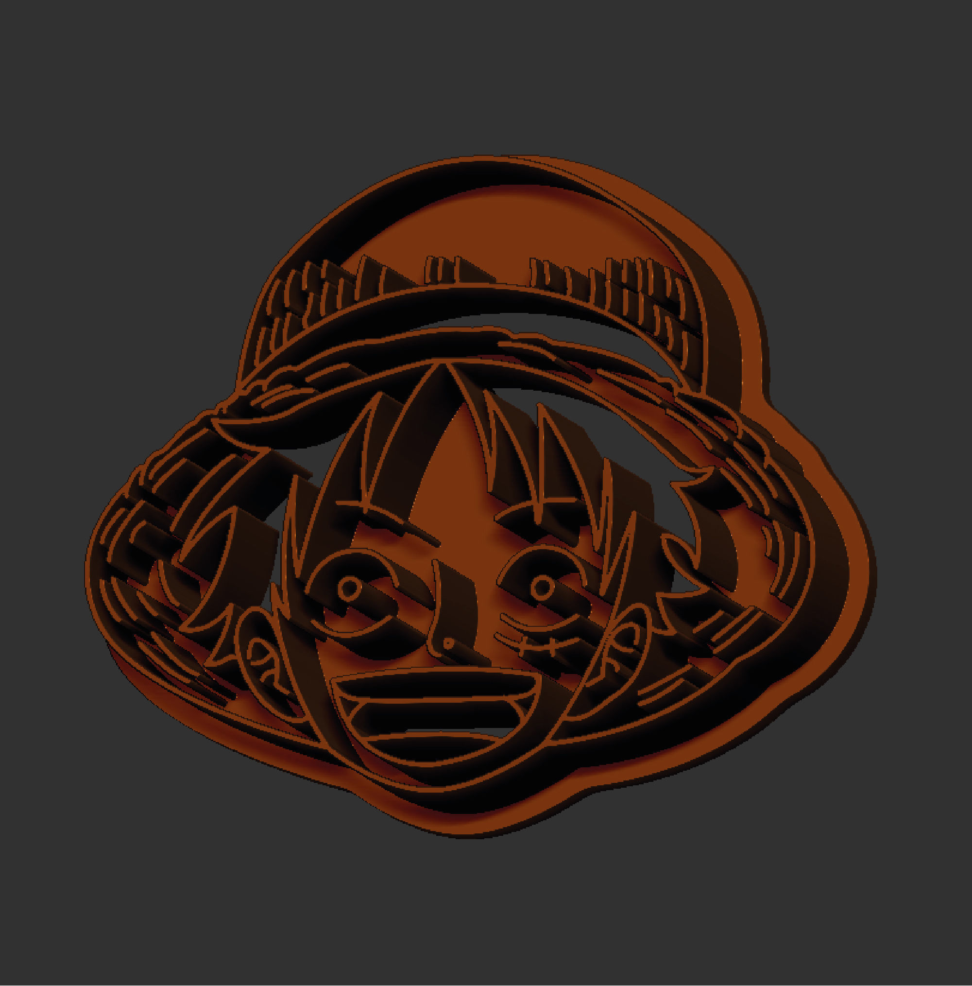 One Piece Luffy cookie cutter Stl file 3D print model_2