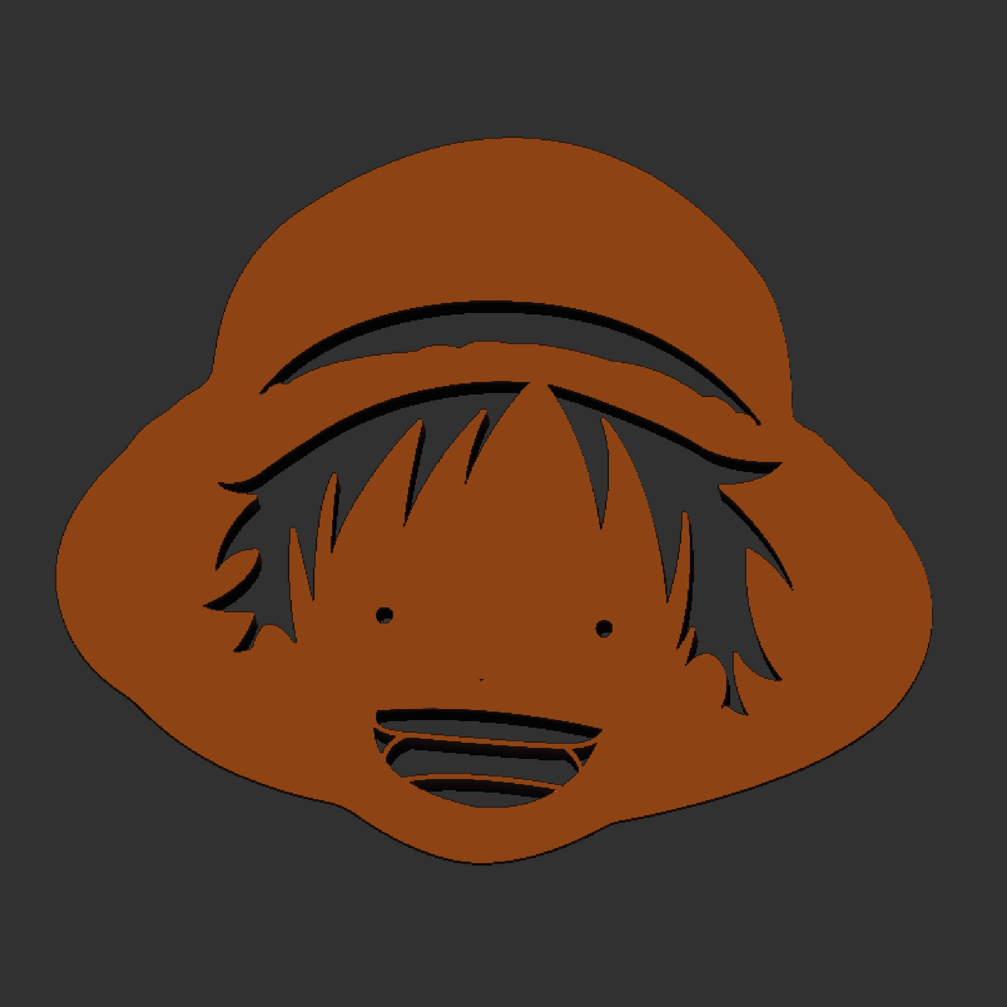 One Piece Luffy cookie cutter Stl file 3D print model_3