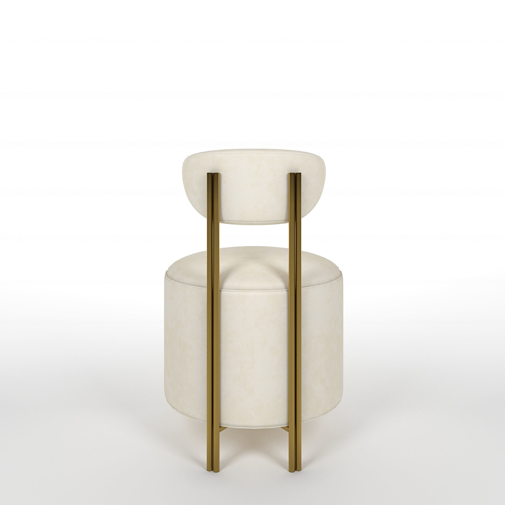 Melange vanity chair Low-poly 3D model_1