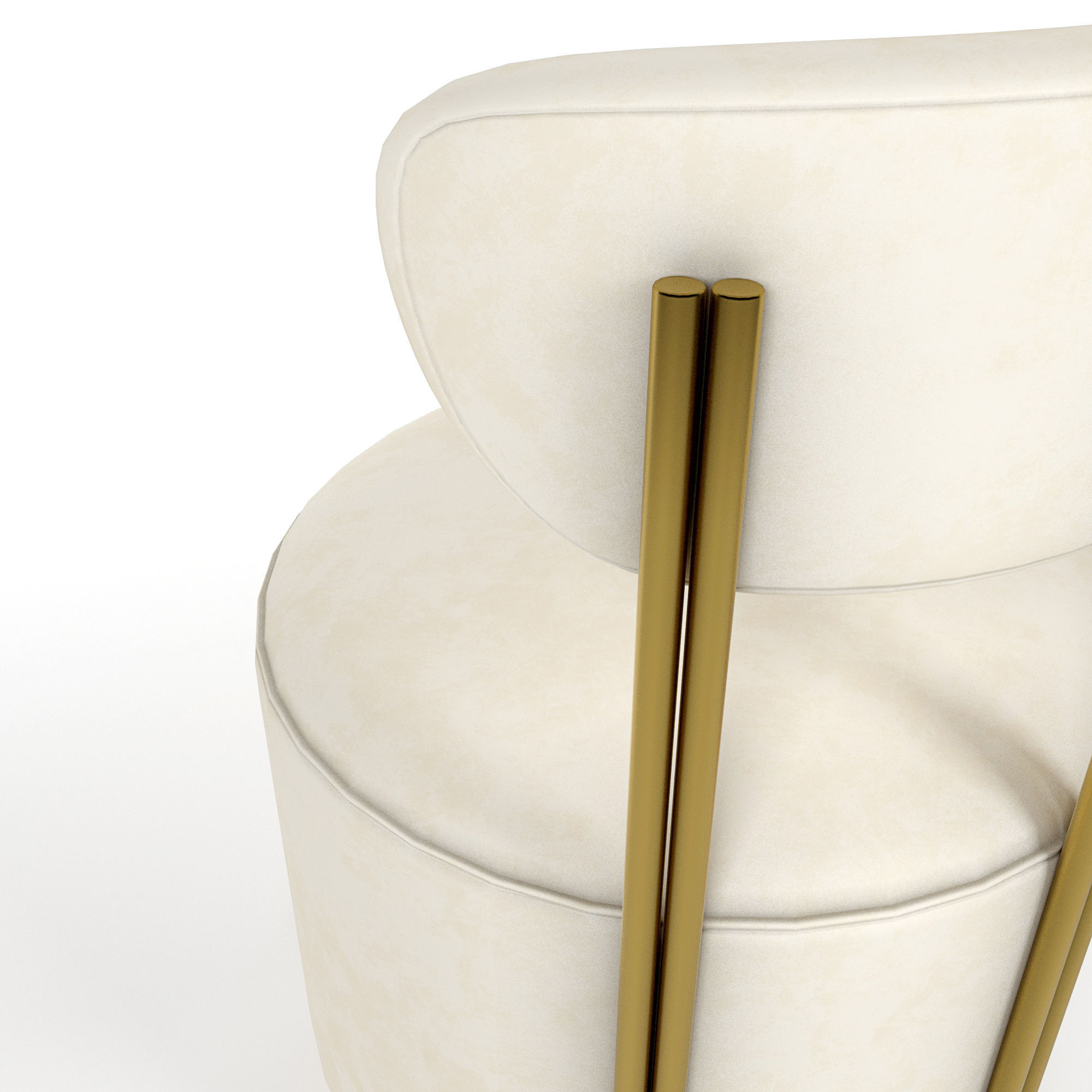 Melange vanity chair Low-poly 3D model_4