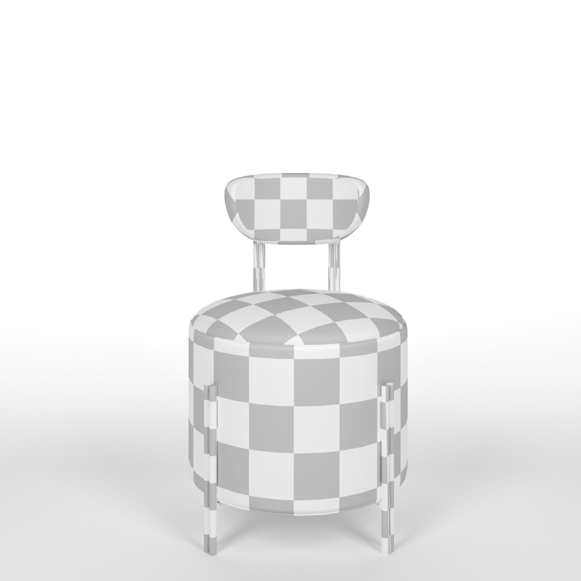 Melange vanity chair Low-poly 3D model_5