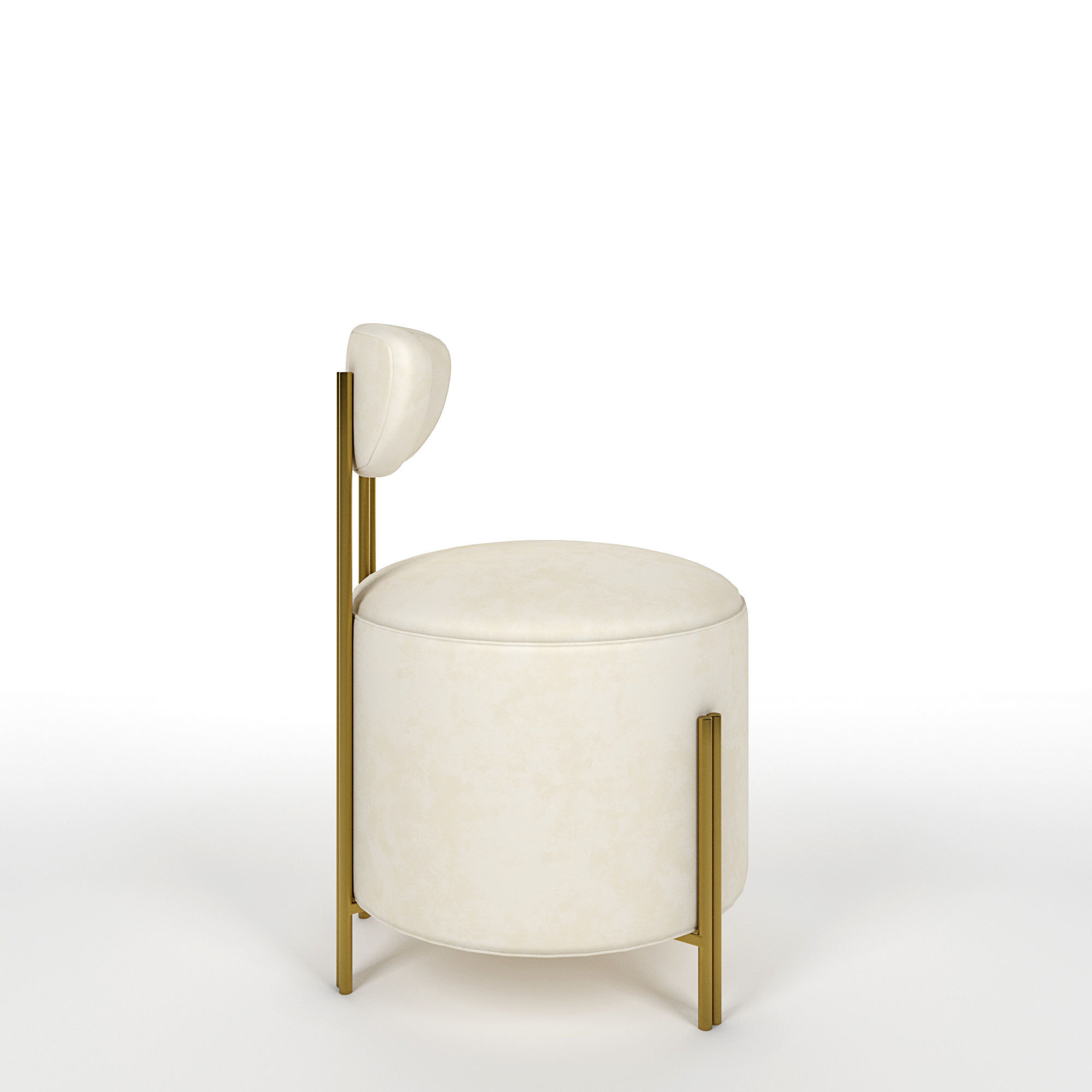 Melange vanity chair Low-poly 3D model_2