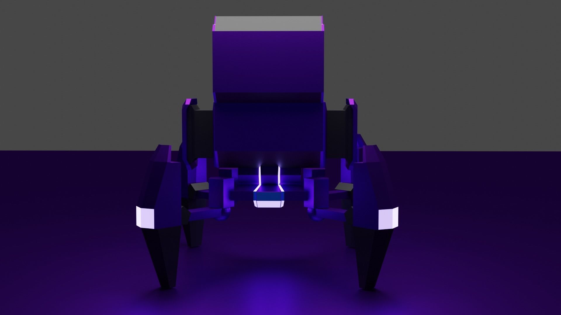 low poly turret futuristic robot Low-poly 3D model_2