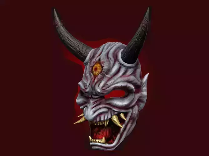 The Oni Mask Halloween Cosplay Mask 3D print model