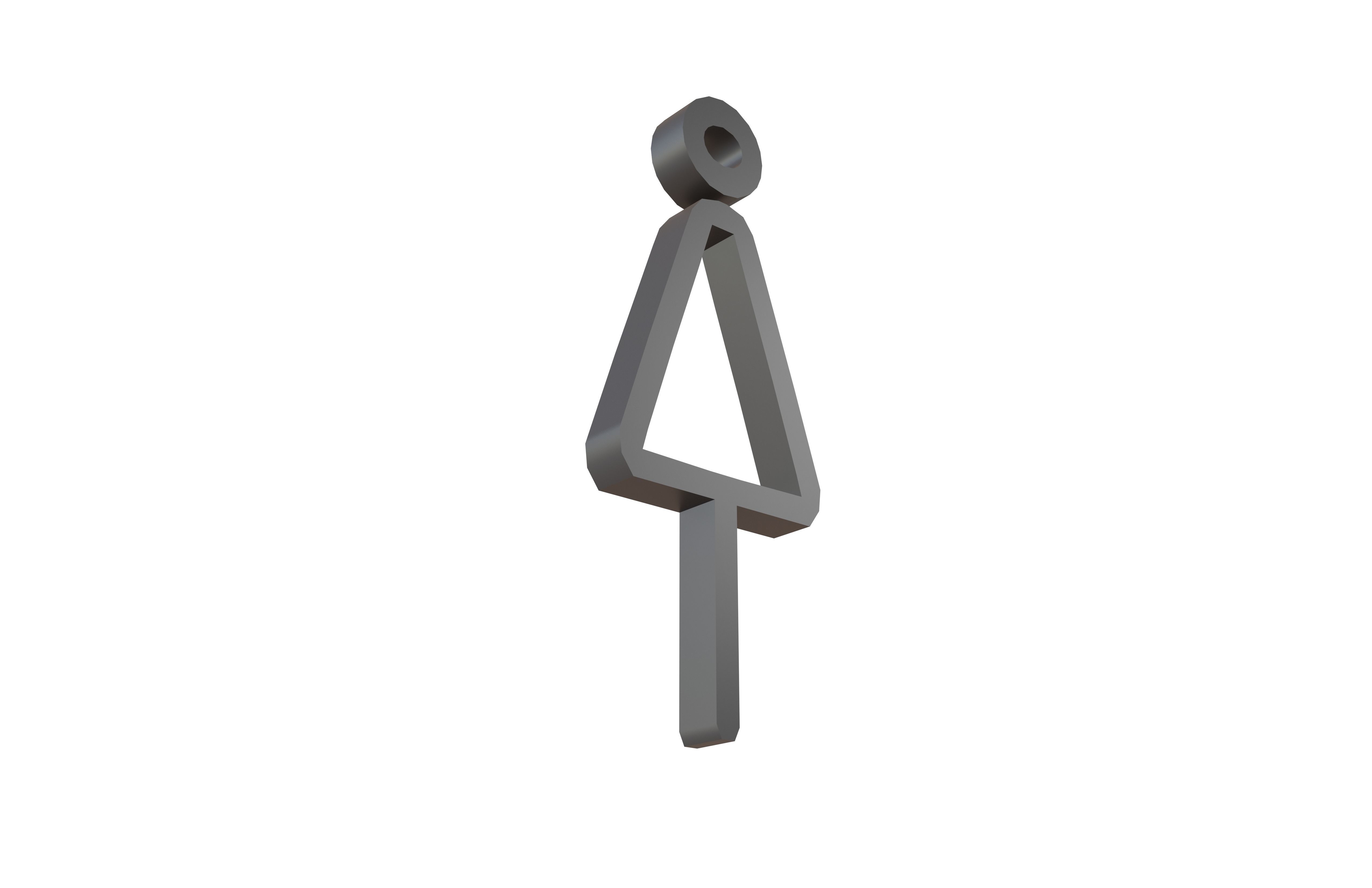 Girl Symbol v1 001 Low-poly 3D model_3