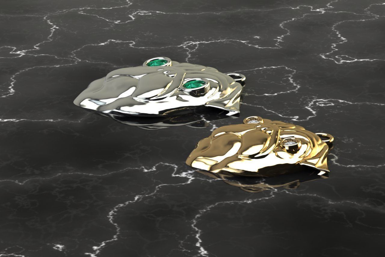 PUG Necklace 3D print model_1