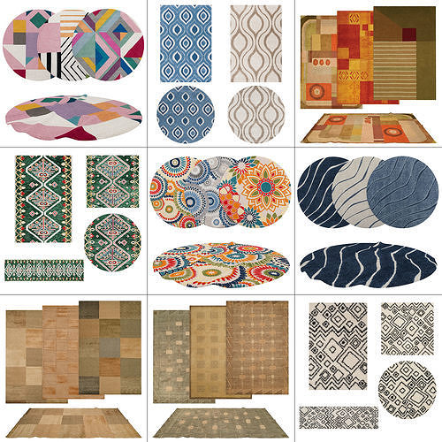 9 in 1 Rug Collection No 17 Low-poly 3D model