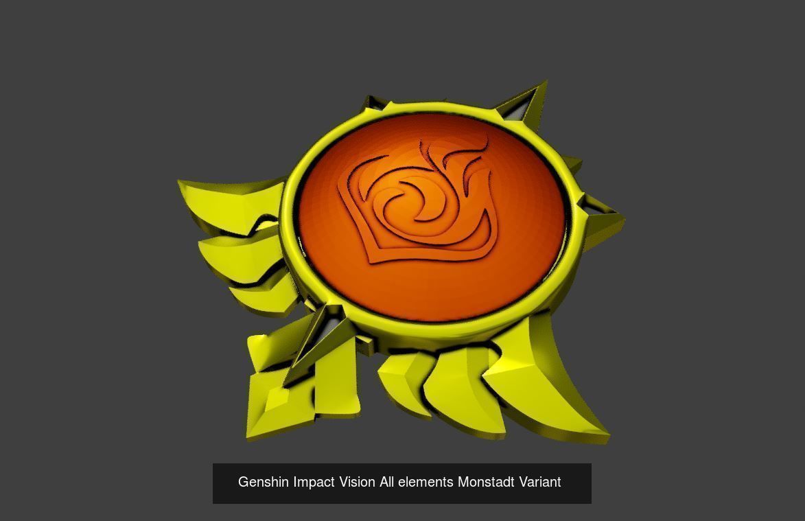 Genshin Impact Vision All elements set 1 3D Model Collection_1