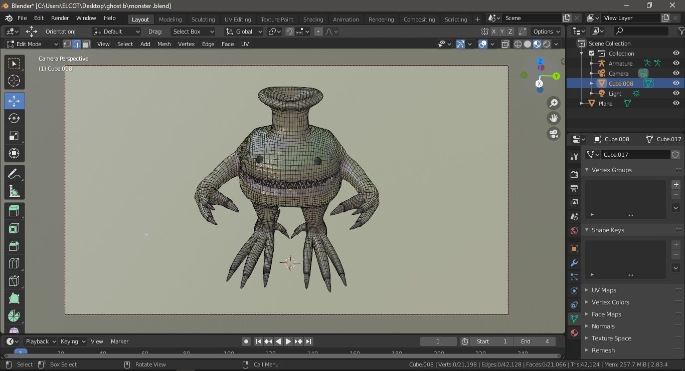 Water Monster Free 3D model_4