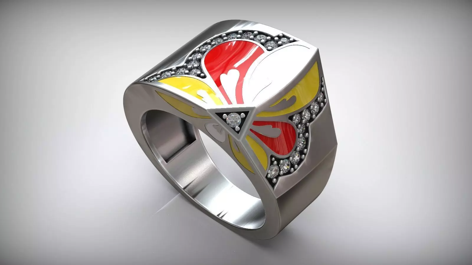 Colored Enamel Fashion Luxury Ring Free 3D print model