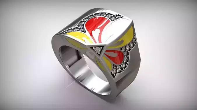 Colored Enamel Fashion Luxury Ring