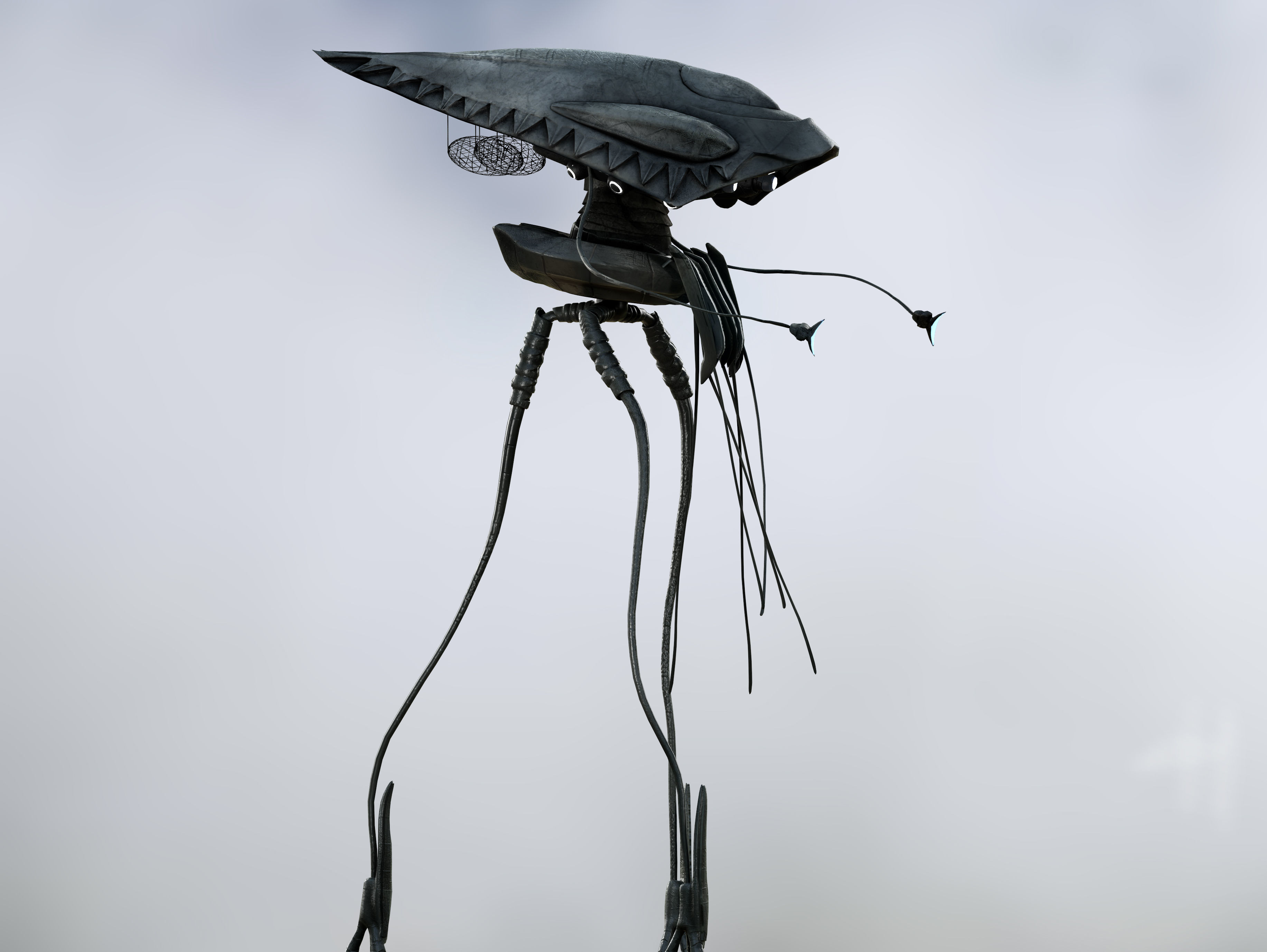 Alien from War of the Worlds Low-poly 3D model_6