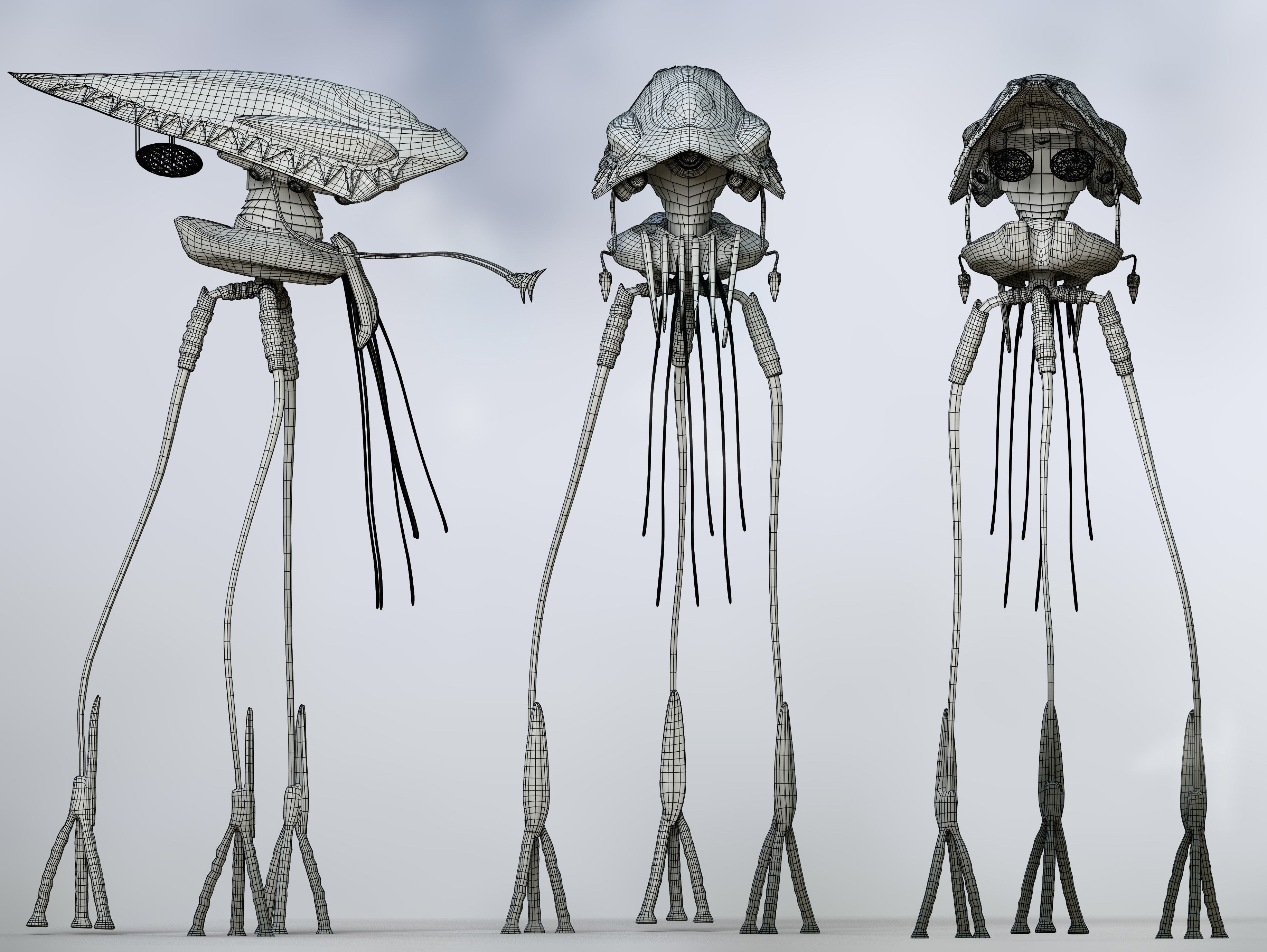 Alien from War of the Worlds Low-poly 3D model_10