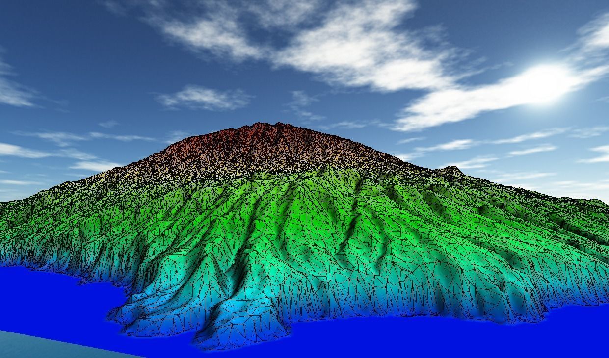 La palma island Elevation model 3D print and  Low-poly 3D model_15