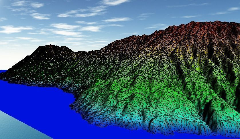 La palma island Elevation model 3D print and  Low-poly 3D model_2