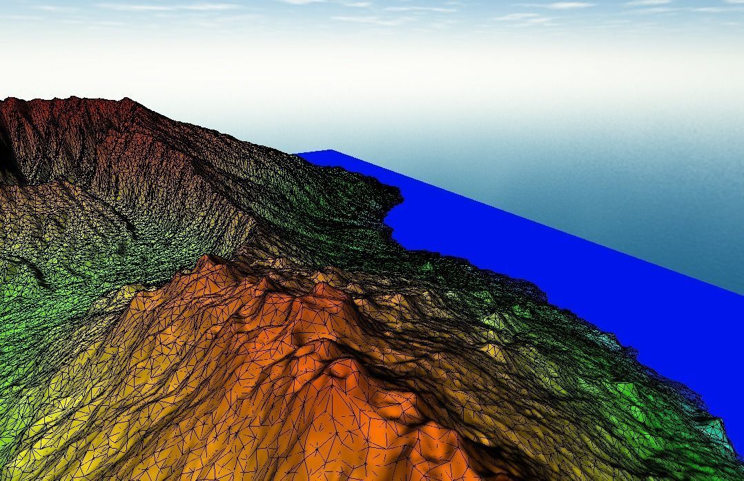 La palma island Elevation model 3D print and  Low-poly 3D model_12