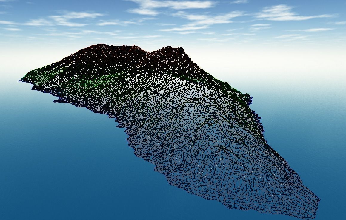 La palma island Elevation model 3D print and  Low-poly 3D model_6