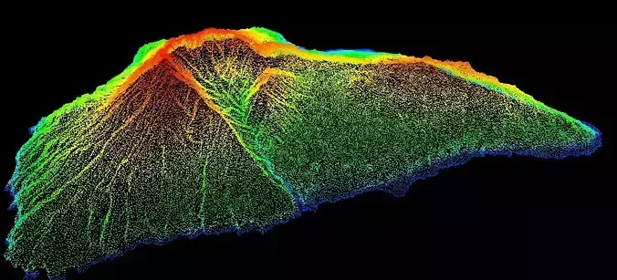 La palma island Elevation model 3D print and  Low-poly 3D model