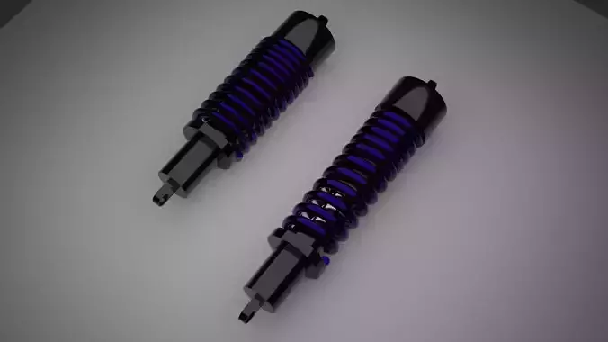 shock absorber rigged Low-poly 3D model